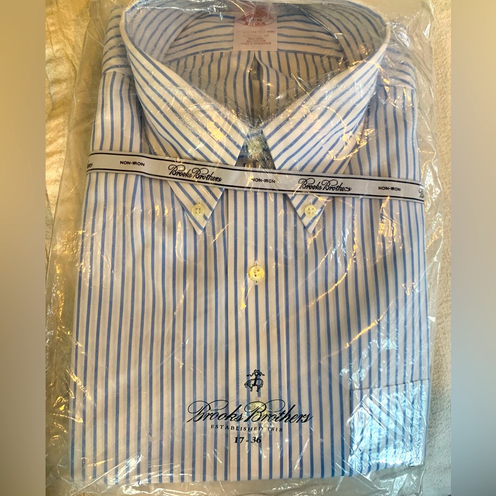 Brand new Brooks Brothers blue stripe button down NEW